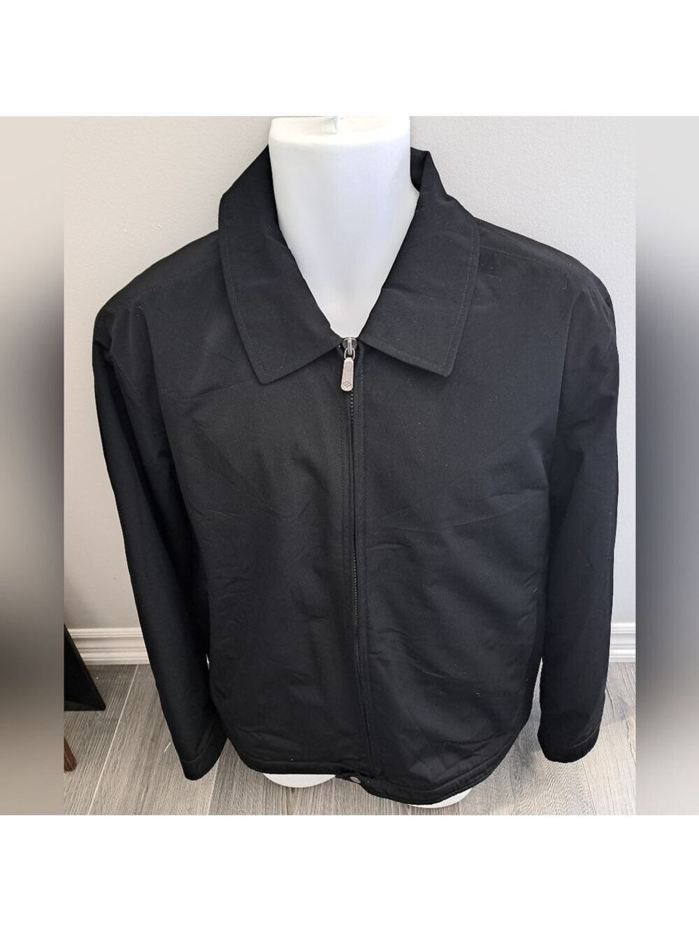 Joseph ABBOUD Outerwear Jacket Black Zip Front Business Casual Preppy M